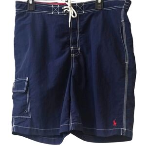 Vibtage Polo by Ralph Lauren Blue Swim Trunks Size M